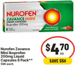 IGA Nurofen Zavance Mini Ibuprofen 200mg Liquid Capsules offer