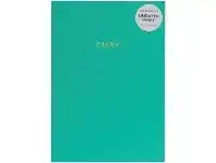 Officeworks GO Stationery A5 Day to Page Undated Colourblock Diary Teal offer