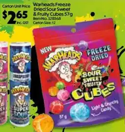 Campbells Wholesale Warheads Freeze Dried Sour Sweet & Fruity Cubes offer