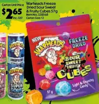 Warheads Freeze Dried Sour Sweet & Fruity Cubes