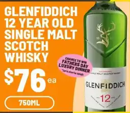 IGA Glenfiddich 12 Year Old Single Malt Scotch Whisky offer