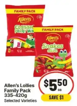 IGA Allen's Lollies Family Pack Selected Varieties offer