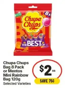 IGA Chupa Chups Bag or Mentos Mini Rainbow Bag offer