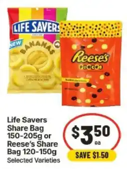 IGA Life Savers Share Bag or Reese's Share Bag Selected Varieties offer