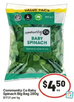 IGA Community Co Baby Spinach Big Bag offer