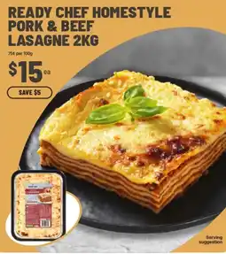 IGA Ready Chef Homestyle Pork & Beef Lasagne offer
