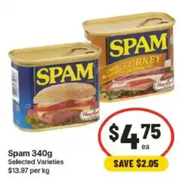 IGA Spam 340g Selected Varieties offer