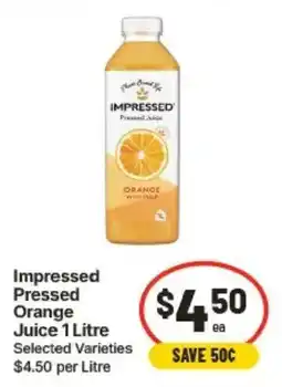 IGA Impressed Pressed Orange Juice offer