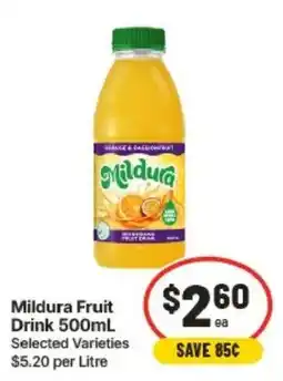 IGA Mildura Fruit Drink offer