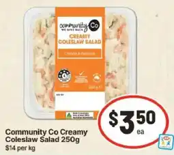 IGA Community Co Creamy Coleslaw Salad offer