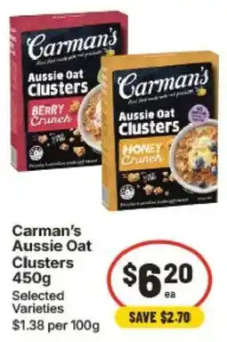 IGA Carman's Aussie Oat Clusters offer