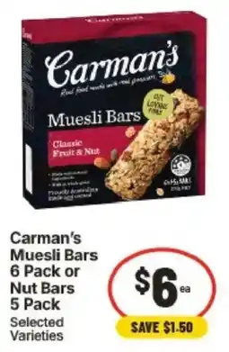 IGA Carman's Muesli Bars offer