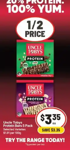 IGA Uncle Tobys Protein Bars offer