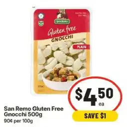 IGA San Remo Gluten Free Gnocchi offer