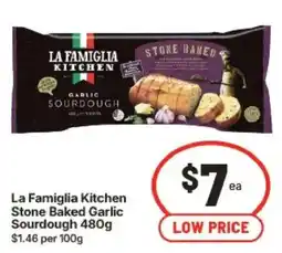 IGA La Famiglia Kitchen Stone Baked Garlic Sourdough offer