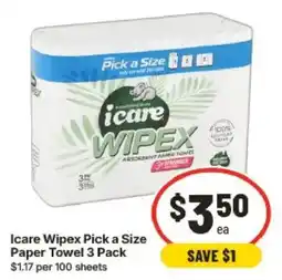IGA Icare Wipex Pick a Size Paper Towel offer
