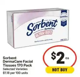 IGA Sorbent DermaCare Facial Tissues offer