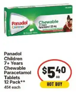 IGA Panadol Children Chewable Paracetamol Tablets offer