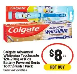 IGA Colgate Advanced Whitening Toothpaste Battery Powered Sonic Toothbrush offer