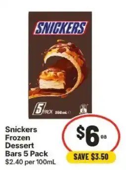IGA Snickers Frozen Dessert Bars offer