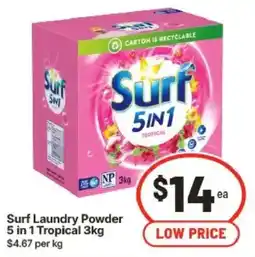 IGA Surf Laundry Powder 5 in 1 Tropical offer
