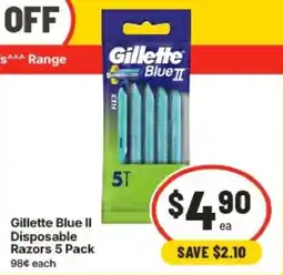 IGA Gillette Blue II Disposable Razors offer