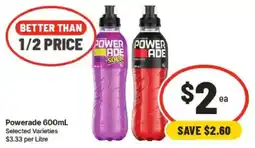 IGA Powerade 600mL Selected Varieties offer