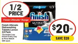 IGA Finish Ultimate Dishwashing Tablets Lemon offer
