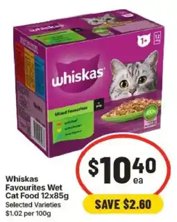 IGA Whiskas Favourites Wet Cat Food offer