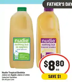 IGA Nudie Tropical Brekkie Juice or Apple Juice offer