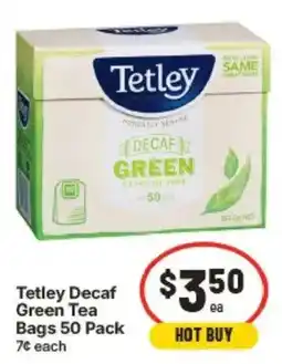 IGA Tetley Decaf Green Tea Bags offer