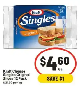 IGA Kraft Cheese Singles Original Slices offer