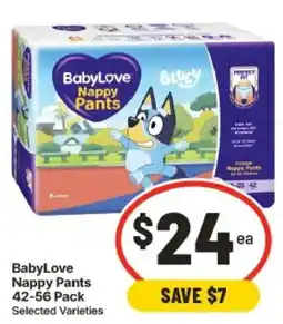 IGA BabyLove Nappy Pants offer