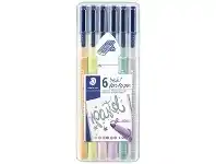 Officeworks Staedtler Triplus Pastel Fibre Tip Pens 6 Pack offer