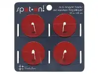 Officeworks Three By Three Mini Magnet Hooks Red 4 Pack offer
