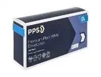 PPS Premium Plainface DL Envelopes White 100 Pack