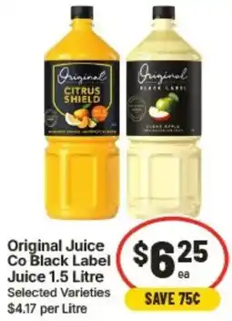 IGA Original Juice Co Black Label Juice offer