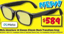 JB Hi-Fi Meta Adventurer Al Glasses (Classic Black/Transitions Grey) offer