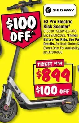 JB Hi-Fi SEGWAY E3 Pro Electric Kick Scooter offer