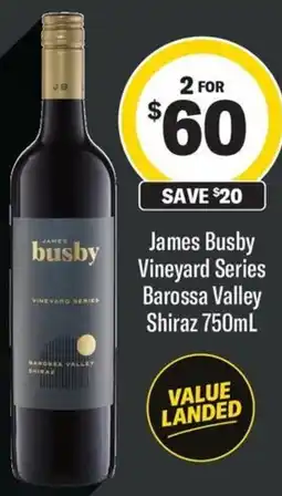 Coles James Busby Vineyard Series Barossa Valley Shiraz offer