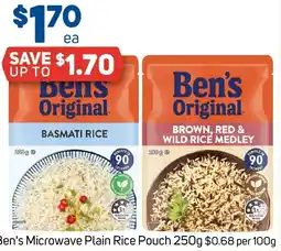 Foodland Ben's Microwave Plain Rice Pouch offer