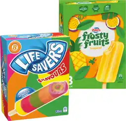IGA Peters Frosty Fruits 6-8 Pack or Life Savers Ice Block 8 Pack Selected Varieties offer