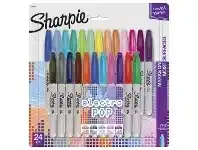 Officeworks Sharpie Fine Permanent Markers Electro Pop 24 Pack offer