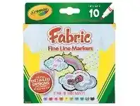 Officeworks Crayola Fineliner Fabric Markers 10 Pack offer