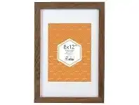 Officeworks Promenade Frame 8 x 12" with 6 x 8" Opening Brown offer