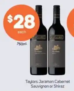 Foodland Taylors Jaraman Cabernet Sauvignon or Shiraz offer