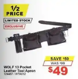 Total Tools Wolf 13 Pocket Leather Tool Apron offer
