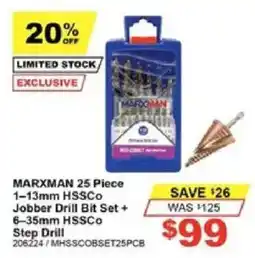 Total Tools Marxman 25 Piece Jobber Drill Bit Set + Step Drill offer