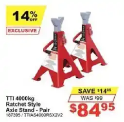 Total Tools TTI 4000kg Ratchet Style Axle Stand - Pair offer