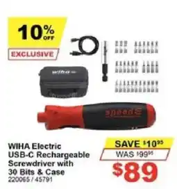 Total Tools WIHA Electric USB-C Rechargeable Screwdriver with 30 Bits & Case offer